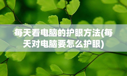 每天看电脑的护眼方法(每天对电脑要怎么护眼)