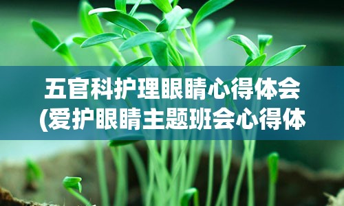 五官科护理眼睛心得体会(爱护眼睛主题班会心得体会)