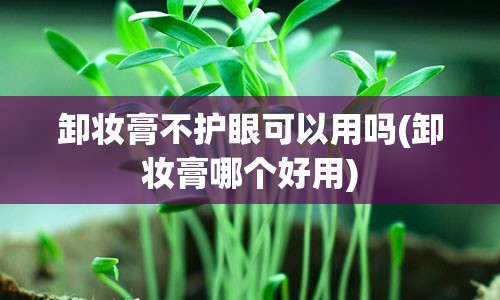 卸妆膏不护眼可以用吗(卸妆膏哪个好用)