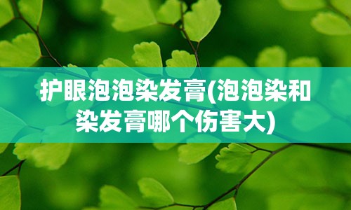 护眼泡泡染发膏(泡泡染和染发膏哪个伤害大)