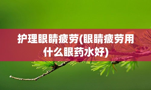 护理眼睛疲劳(眼睛疲劳用什么眼药水好)