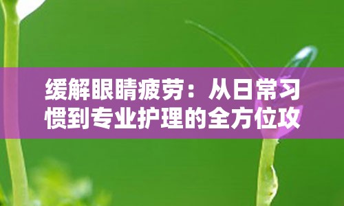 缓解眼睛疲劳：从日常习惯到专业护理的全方位攻略