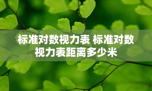 标准对数视力表 标准对数视力表距离多少米