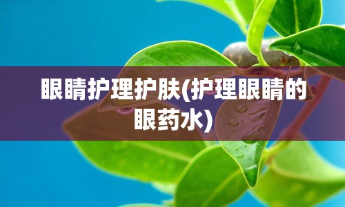 眼睛护理护肤(护理眼睛的眼药水)