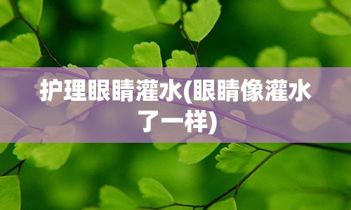 护理眼睛灌水(眼睛像灌水了一样)