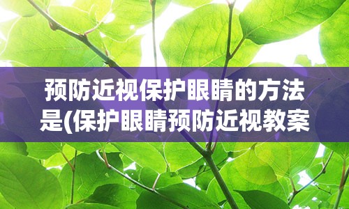 预防近视保护眼睛的方法是(保护眼睛预防近视教案大班)