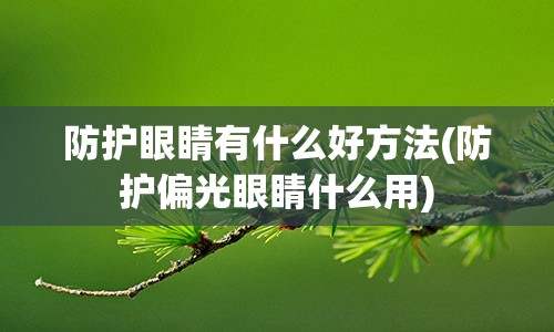 防护眼睛有什么好方法(防护偏光眼睛什么用)