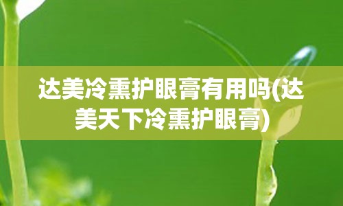 达美冷熏护眼膏有用吗(达美天下冷熏护眼膏)