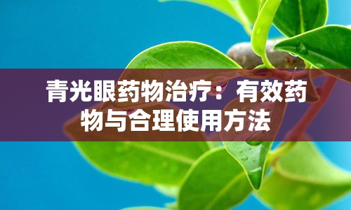 青光眼药物治疗：有效药物与合理使用方法