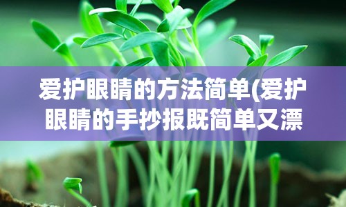 爱护眼睛的方法简单(爱护眼睛的手抄报既简单又漂亮)