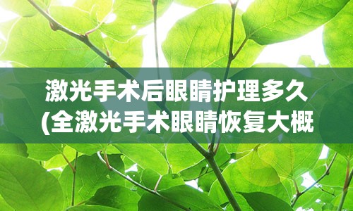 激光手术后眼睛护理多久(全激光手术眼睛恢复大概多久)