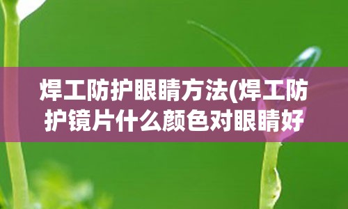 焊工防护眼睛方法(焊工防护镜片什么颜色对眼睛好)